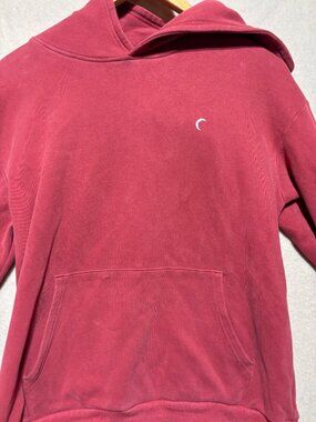 ZYIA Active Women's Pullover Hoodie Medium Red Burgundy Fleece Lined Athleisure